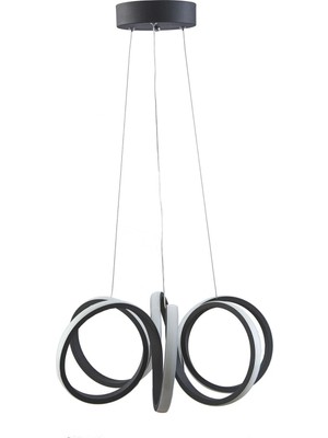 Ömür Avize Talya Siyah Kasa 45 Lik Renkli Ledli Avize Beyaz LED