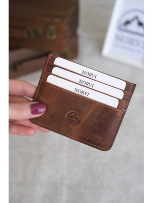 Norvi Leather Hakiki Deri Erkek-Kadın Ince Kartlık 1144