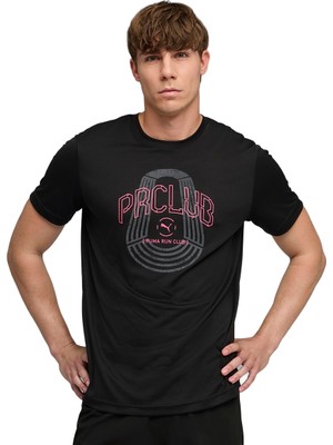 Puma Run Club Graphic Erkek Siyah Koşu T-Shirt 52844701