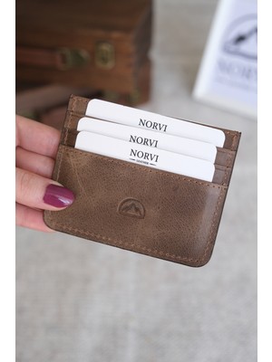 Norvi Leather Hakiki Deri Erkek-Kadın Ince Kartlık 1144