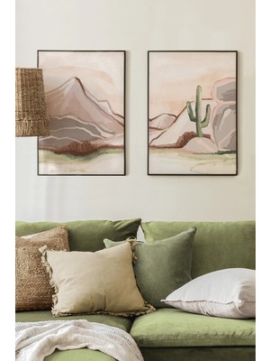 Artavessa 2 Parça Ahşap Çerçeve Görünümlü Mdf Tablo Seti 33X48 cm - Model 21