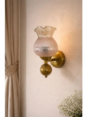 Ömür Avize Sultan Camlı Tek Toplu Eskitme Gold Kasa Duvar Aplik