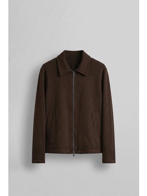 Abluka Online Erkek Relaxed Fit Keten Görünümlü Mevsimlik Ceket Kahverengi