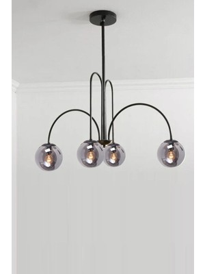 Ömür Avize Rachel Modern Kapalı Globe Ithal Camlı Dörtlü Avize