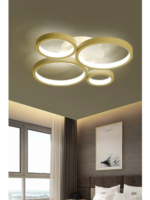 Ömür Avize Kiev Modern Ledli Plofonyer Dörtlü Avize