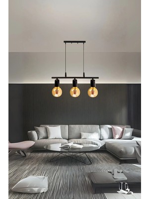 Ömür Avize Roma Modern Tasarım Camsız Sıralı Üçlü Avize