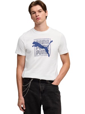 Puma Graphic Erkek Beyaz Günlük Stil T-Shirt 69177502