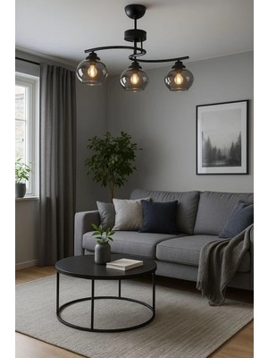 Ömür Avize Mine Sıyah Kasa 3lu Avıze