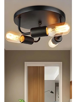 Ömür Avize Sima Modern 3lü Siyah Kasa Avize