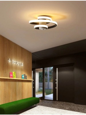 Ömür Avize Ravi Modern Siyah Kasa Ledli Avize