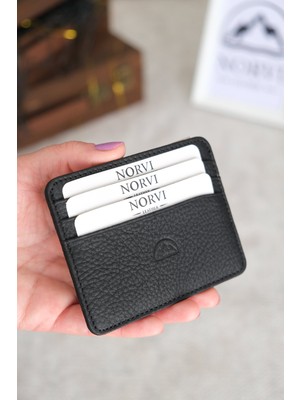 Norvi Leather Hakiki Deri Erkek-Kadın Ince Kartlık 1144