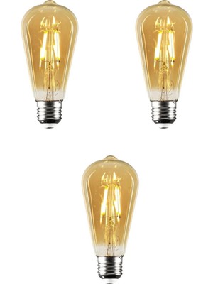 Ömür Avize 8W E27 Amber Renk Rustik LED Ampul CT-4290 (3lü Gönderilmektedir)