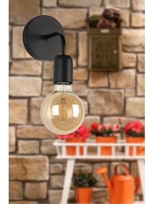 Ömür Avize Lena Modern Siyah Aplik(Ampülsüz)