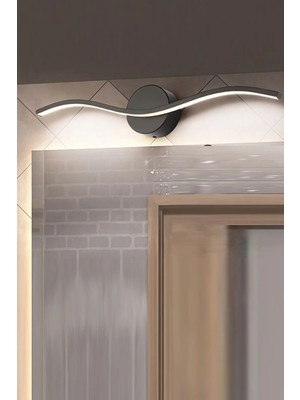 Ömür Avize Kripto Modern Siyah Kasa Tablo Ayna Üstü Beyaz Ledli Aplik ( Pilli Değildir )