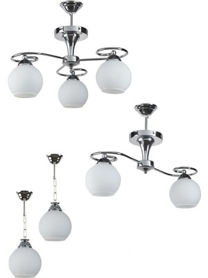 Ömür Avize Avizeseti Modern Füme Komple Set Avize Tekli Ikili Üçlü Avize