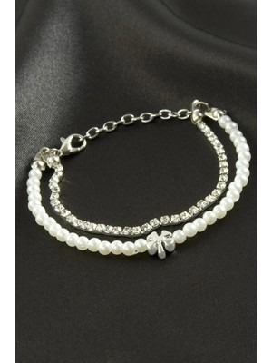 İlk El Grup Ieg™ Yonca Şerit Taşlı Inci Bileklik