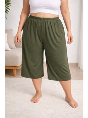  oversize pamuk penye kapri şort – büyük beden