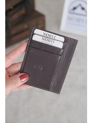 Norvi Leather Çift Taraflı Unisex Hakiki Deri Kartlık 1145