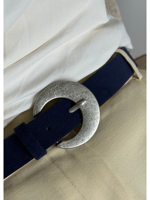 KİLİGİSTANBUL Vani Lacivert Süet Görünümlü Kemer 100 cm