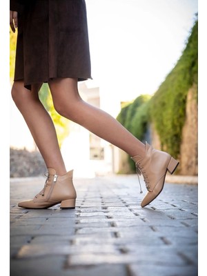 Ayakkabı Ateşi Nude Cilt Tasarım Alçak Topuklu Kadın Ayakkabı Marea