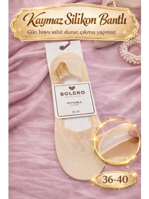 Bolero 3'lü Kaymaz Silikon Bantlı Lazer Kesim Babet Çorap – Çıkma Yapmaz (36-40)