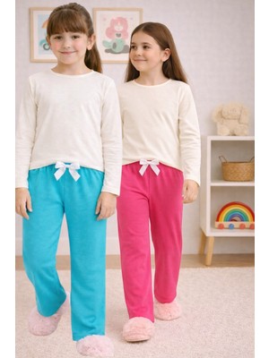 ByDon Çocuk Pamuklu Tek Alt Pijama 2'li Avantaj Paket