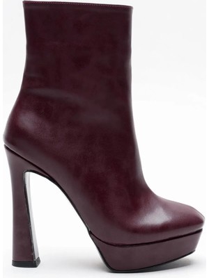 Ayakkabı Ateşi Kadın Bot Bordo Cilt Özel Tasarım Fantazi Platform  Capital