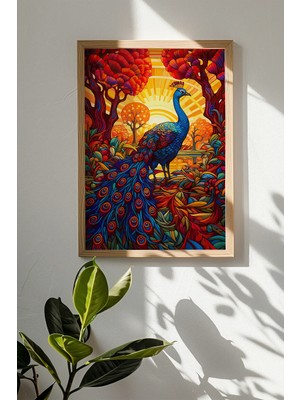 Artavessa Tek Parça Gerçek Ham Ahşap Çerçeveli Mosaic Temalı Tablo - Model 10