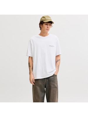 Jack & Jones Erkek Sirt Baskili Bisiklet Yaka Tisört - Montauk