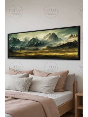 Artavessa Tek Parça Siyah Çerçeveli Panoramik Tablo - Artsyhmdfyty9