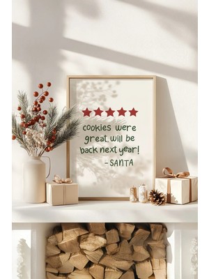 Artavessa Tek Parça Gerçek Ham Ahşap Çerçeveli Yılbaşı(New Year) Temalı Tablo - Model 16