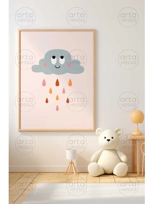 Artavessa Tek Parça Ham Renk Gerçek Ahşap Çerçeveli Tablo - Teknrsymdf-50