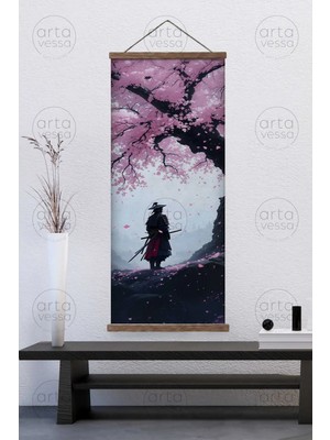 Artavessa Japon Tarzı Gerçek Ahşap Boyalı Çıtalı Askılı Kanvas Tablo - ARTJPNPSTRDK13