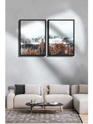 Artavessa 2 Parça Gerçek Siyah Renkli Çerçeveli Tablo Seti - Model 40