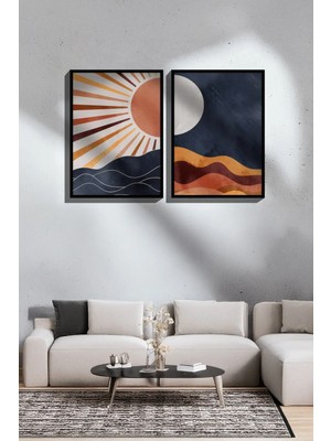 Artavessa 2 Parça Gerçek Siyah Renkli Çerçeveli Tablo Seti - Model 31