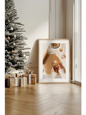Artavessa Tek Parça Gerçek Ham Ahşap Çerçeveli Yılbaşı(New Year) Temalı Tablo - Model 86