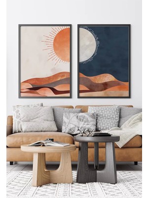 Artavessa 2 Parça Gerçek Siyah Renkli Çerçeveli Tablo Seti - Model 22