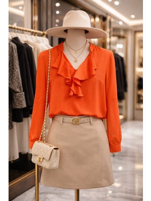 ✨ Lavin’s Luxury Fırfır Detaylı Şık Bluz – Zamansız Zarafet ✨