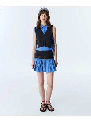 Twist Kumaş Mıx Colorblock Mini Etek TS1260004149089