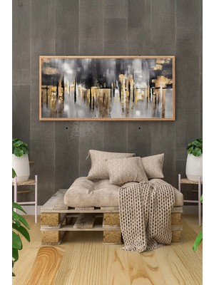 Artavessa Tek Parça Gerçek Ham Ahşap Yatay Panorama Çerçeveli Tablo - Model 11