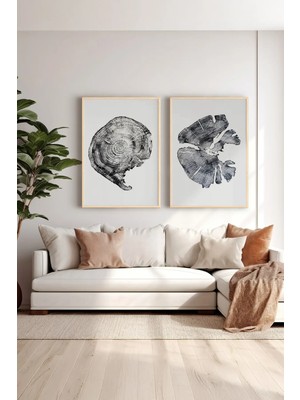 Artavessa 2 Parça Gerçek Ahşap Renkli Çerçeveli Tablo Seti - Model 15