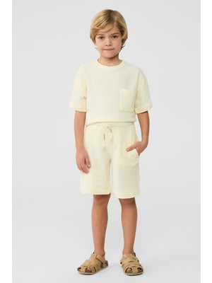 NBT Jeans Bg Store Erkek Çocuk Ekru Şort