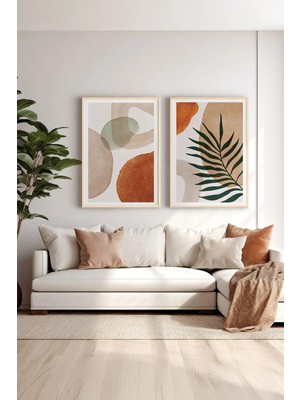 Artavessa 2 Parça Gerçek Ahşap Renkli Çerçeveli Tablo Seti - Model 21