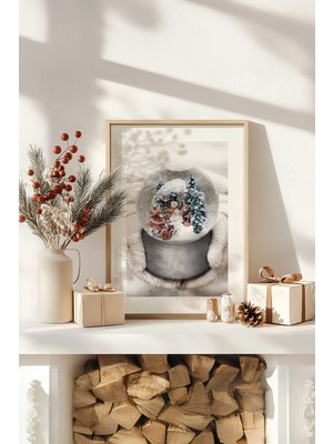 Artavessa Tek Parça Gerçek Ham Ahşap Çerçeveli Yılbaşı(New Year) Temalı Tablo - Model 76