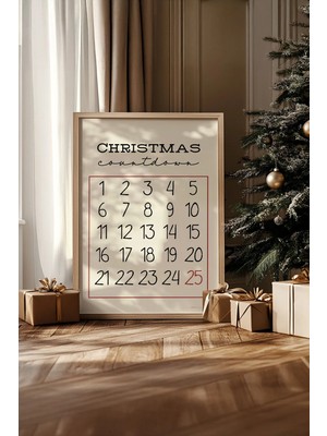 Artavessa Tek Parça Gerçek Ham Ahşap Çerçeveli Yılbaşı(New Year) Temalı Tablo - Model 21