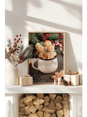 Artavessa Tek Parça Gerçek Ham Ahşap Çerçeveli Yılbaşı(New Year) Temalı Tablo - Model 56