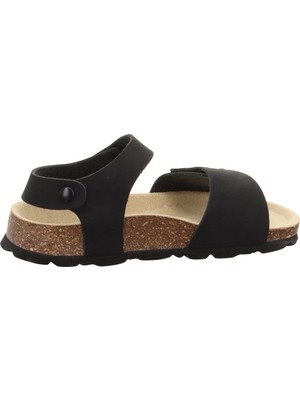 Superfit Fussbettpantoffel Çocuk Mantar Taban Siyah Sandalet