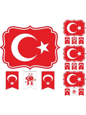 Süsle Bebek ve Parti 23 Nisan, 19 Mayıs, 29 Ekim Milli Bayramlar Tavan Süs Seti