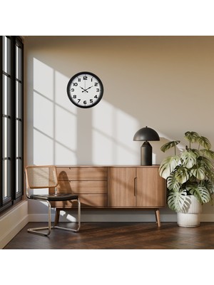 Venüs Shopping Black Simplex 40 cm Metal Duvar Saati