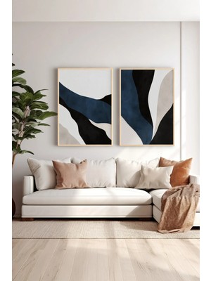 Artavessa 2 Parça Gerçek Ahşap Renkli Çerçeveli Tablo Seti - Model 39